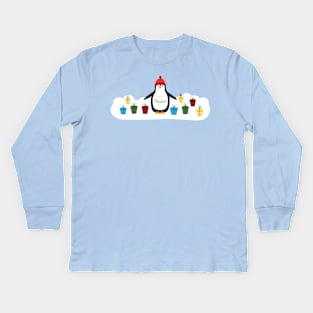Christmas penguin and gifts Kids Long Sleeve T-Shirt